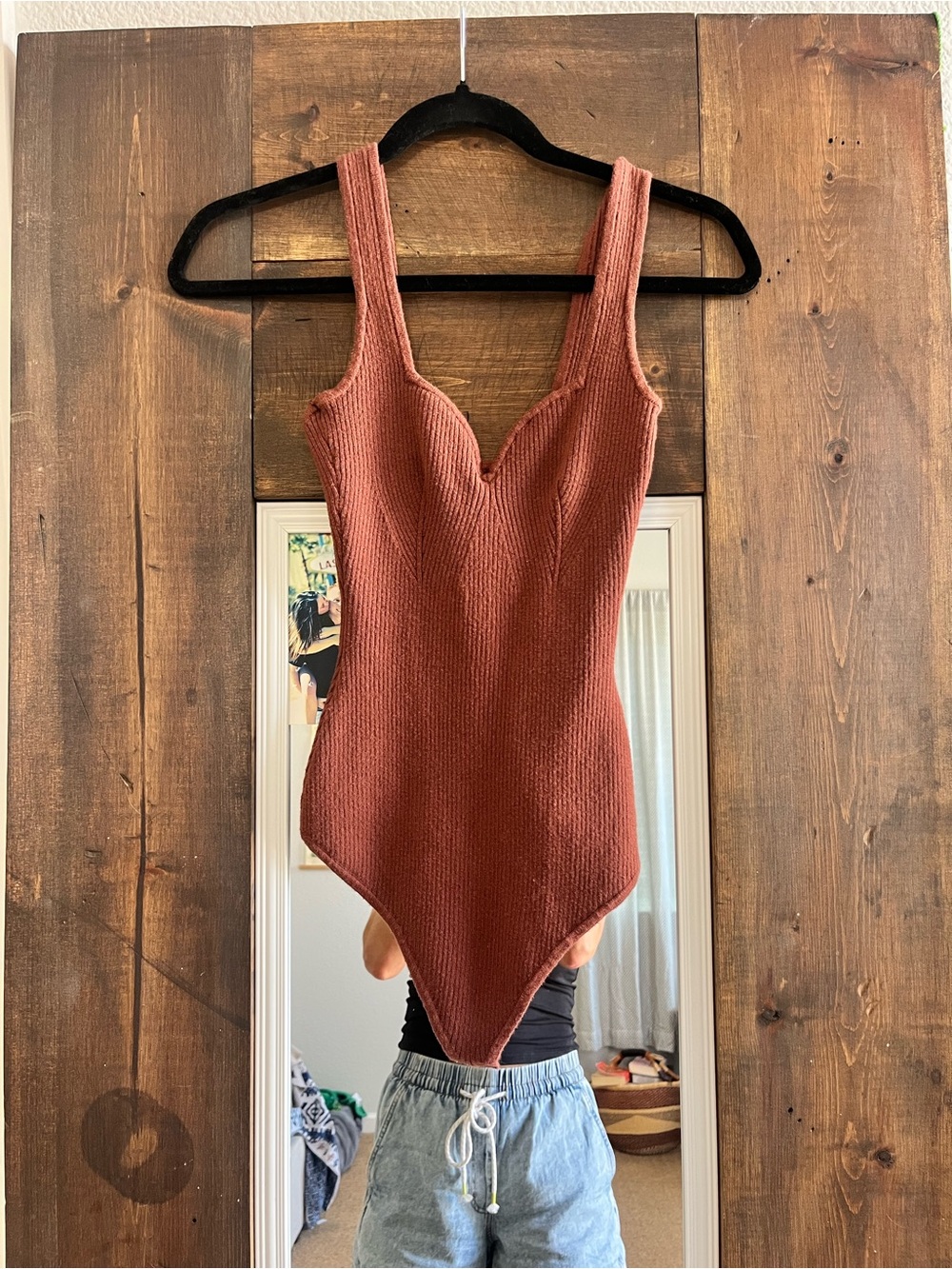 Rust Knit One-Piece Bodysuit